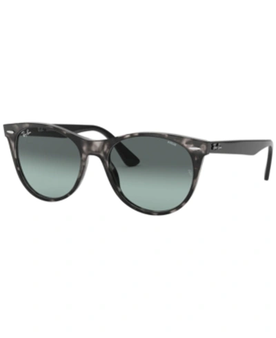 Shop Ray Ban Ray-ban Sunglasses, Rb2185 55 In Grey Havana/photo Azure Gradient Blue