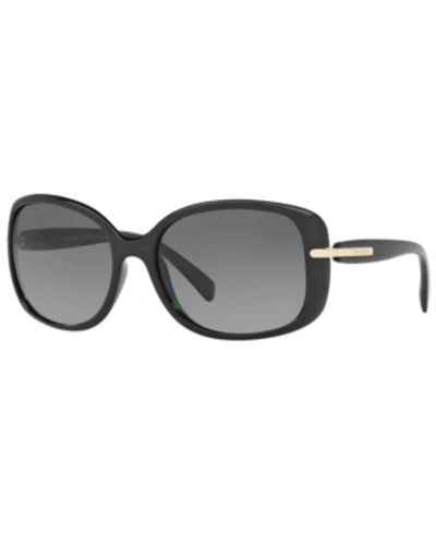 Shop Prada Polarized Sunglasses, Pr 08os In Black/polar Grey Gradient