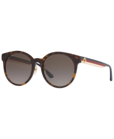 Shop Gucci Sunglasses, Gg0416sk 55 In Tortoise/brown Grad