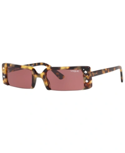 Shop Vogue Sunglasses, Vo5280sb 57 In Yellow Havana/dark Violet
