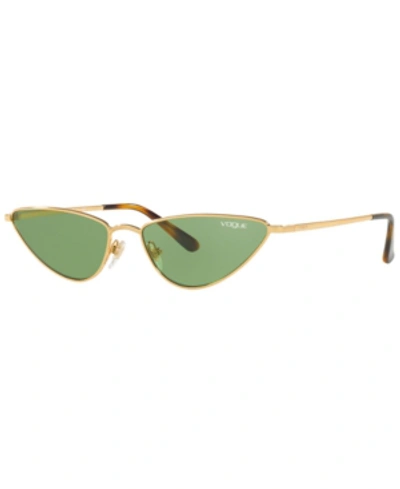 Shop Vogue Sunglasses, Vo4138s 56 In Gold/dark Green