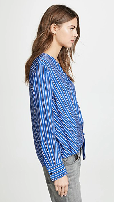Shop Rag & Bone Felix Stripe Popover Shirt In Blue Multi