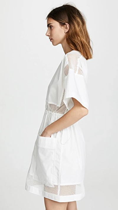 Shop Proenza Schouler Short Sleeve Drawstring Dress In White