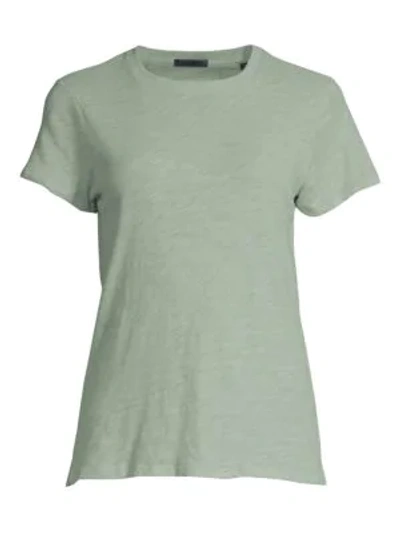 Shop Atm Anthony Thomas Melillo Cotton Schoolboy Crewneck Tee In Faded Teal
