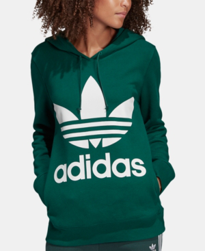 adidas trefoil hoodie green
