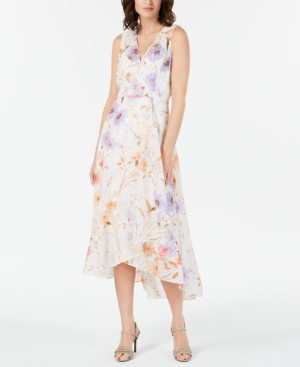 calvin klein high low floral dress