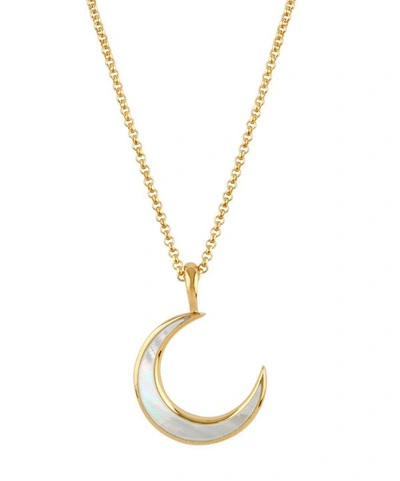 Shop Dinny Hall 22ct Gold Plated Vermeil Silver Mother Of Pearl Moon Charm Pendant Necklace