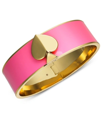 Shop Kate Spade Enamel Spade Bangle Bracelet In Flamingo Pink