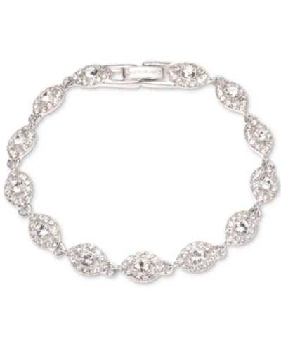 Shop Givenchy Crystal Flex Bracelet In Rhodium