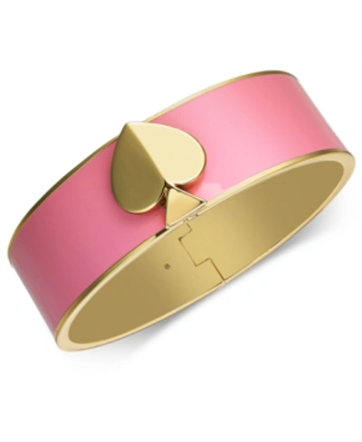 Shop Kate Spade Enamel Spade Bangle Bracelet In Rococo Pink