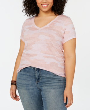 lucky brand pink camo tee