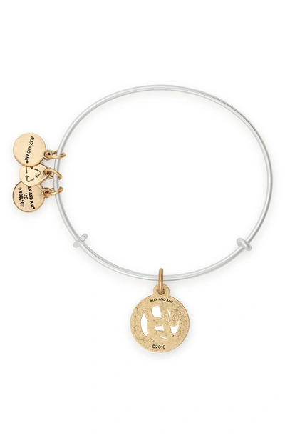 Shop Alex And Ani Two-tone Initial Charm Expandable Bracelet In Two-tone-b
