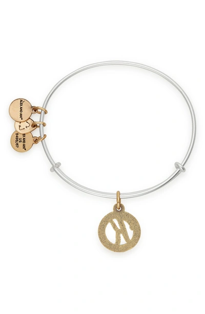 Shop Alex And Ani Two-tone Initial Charm Expandable Bracelet In Two-tone-k