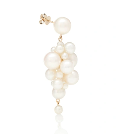 Shop Sophie Bille Brahe Botticelli Grand 14kt Gold Single Earring With Pearls In White
