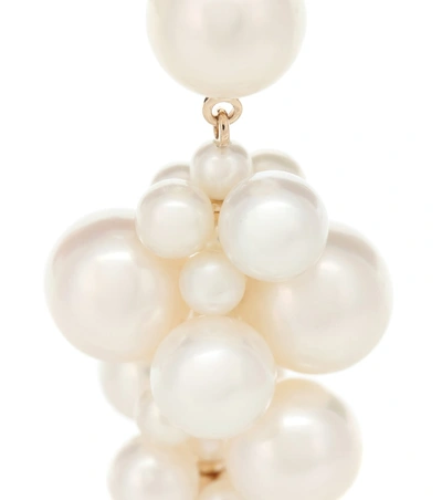 Shop Sophie Bille Brahe Botticelli Grand 14kt Gold Single Earring With Pearls In White