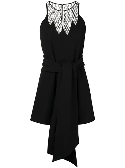 Shop Saint Laurent Asymmetric Draped Dress - Black
