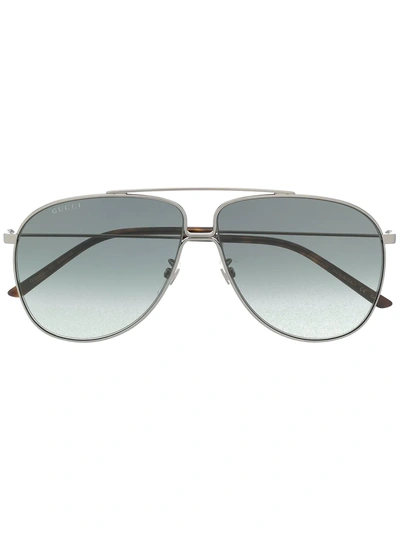 Shop Gucci Eyewear Aviator Sunglasses - Grey