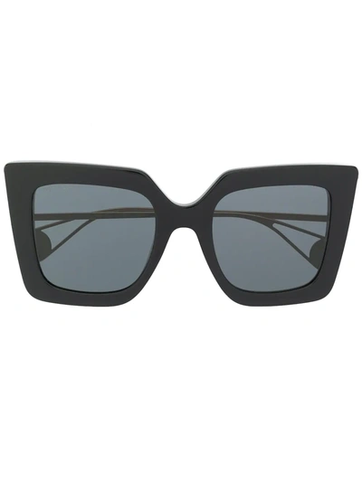 Shop Gucci Eyewear Oversized Square Sunglasses - Black