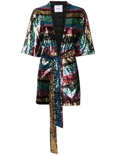 Shop Ainea Embellished Kimono Jacket In Purple