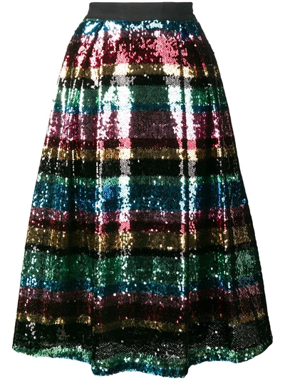 AINEA EMBELLISHED SEQUIN SKIRT - 紫色