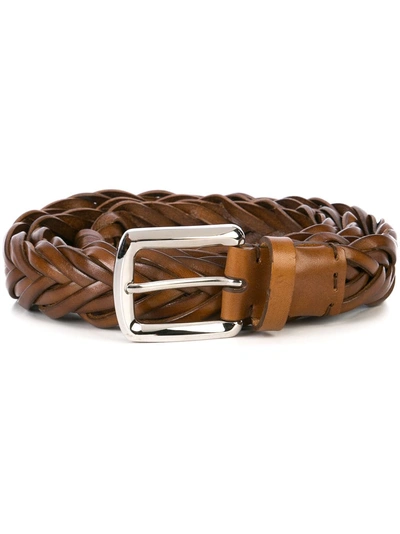 Shop Brunello Cucinelli Braided Belt In Brown