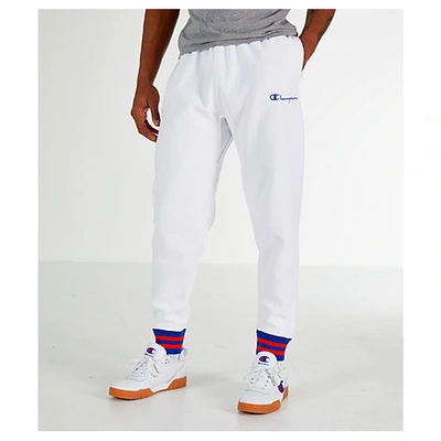 Shop Champion Men's Yard Dyed Rib Trim Jogger Pants In White