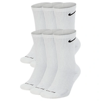 Shop Nike Everyday Plus Cushioned Crew Training Socks (6-pack) In White/black