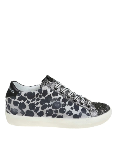 Shop Leather Crown Leather Printed Sneakers In Black Leopard