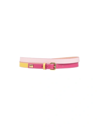 Shop Boutique Moschino Thin Belt In Yellow