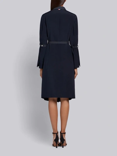 Shop Thom Browne Inside-out Coat Lining Dress In Blue