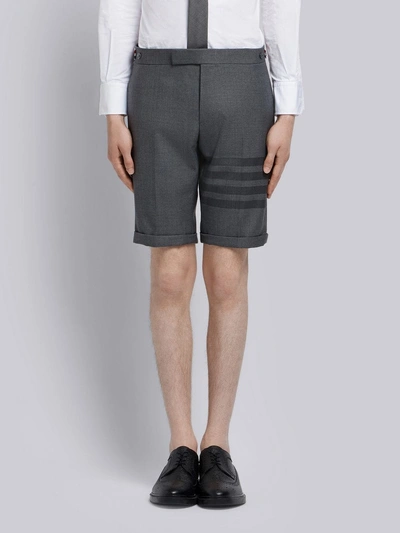 Shop Thom Browne 4-bar Skinny-fit Short In Grey