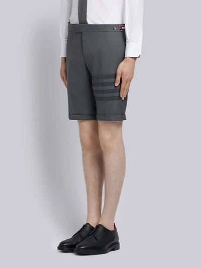 Shop Thom Browne 4-bar Skinny-fit Short In Grey