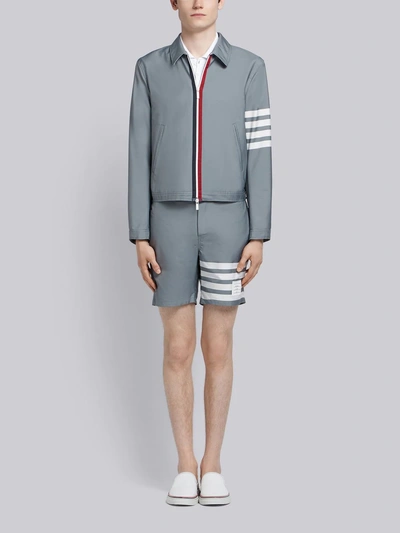 Shop Thom Browne 4-bar Swim-tech Golf Jacket In Grey
