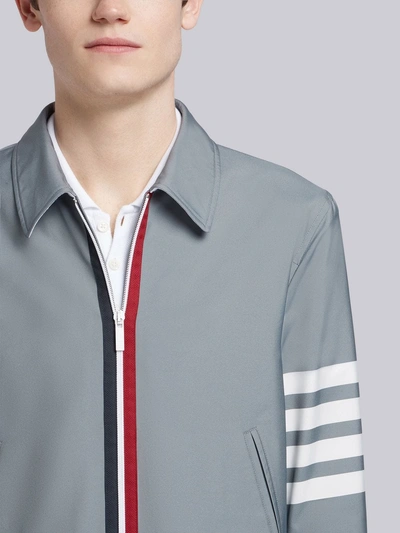 Shop Thom Browne 4-bar Swim-tech Golf Jacket In Grey