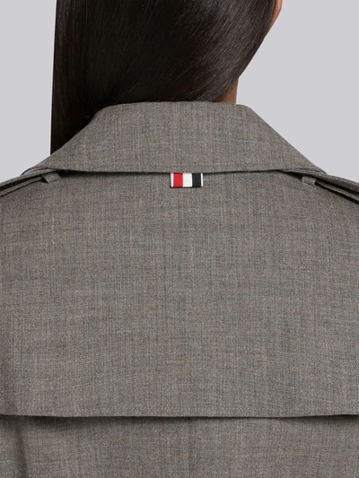 Shop Thom Browne Drop Lining Trench Overcoat In Grey