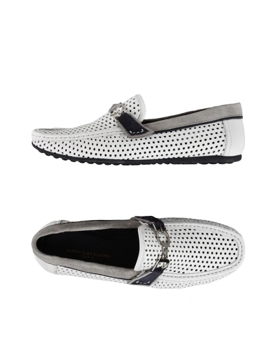 Shop John Galliano Loafers In White