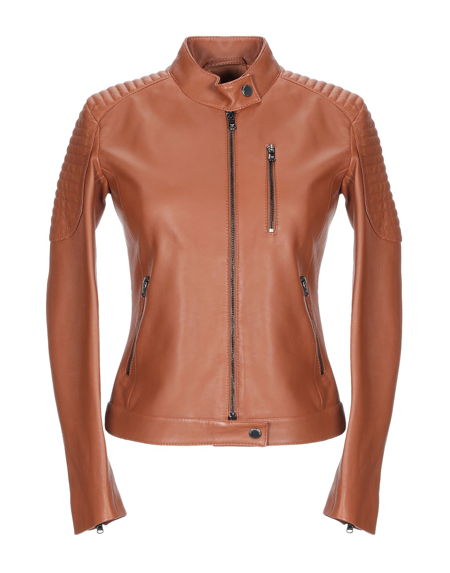 Emporio Armani Leather Jacket In Brown Modesens