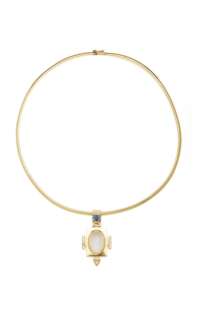 Shop Ark Devi 18k Gold Multi-stone Necklace In White
