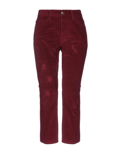 Shop Dsquared2 Woman Pants Garnet Size 8 Cotton, Elastane In Red