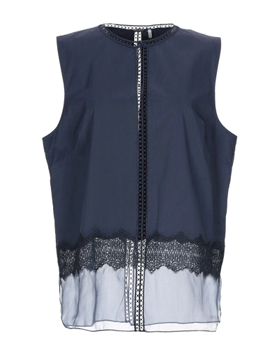 Shop Elie Tahari Top In Dark Blue