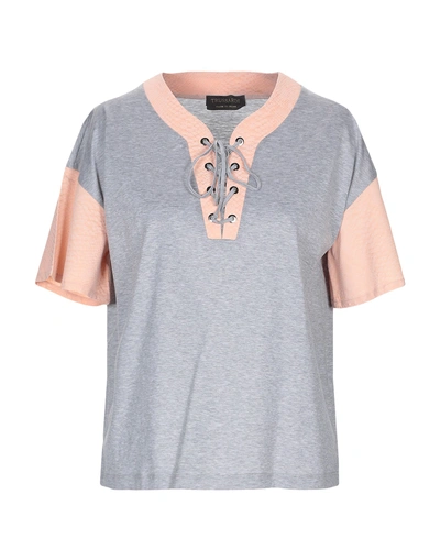 Shop Trussardi Woman T-shirt Salmon Pink Size S Cotton, Cupro, Elastane