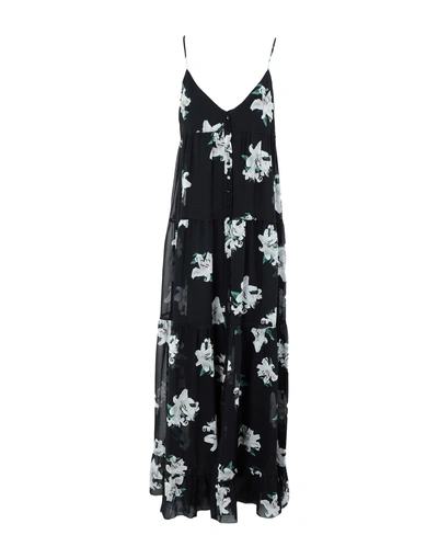 Shop Dondup Woman Long Dress Black Size 4 Silk
