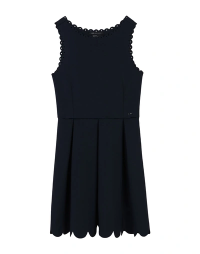Shop Armani Exchange Short Dresses In Dark Blue