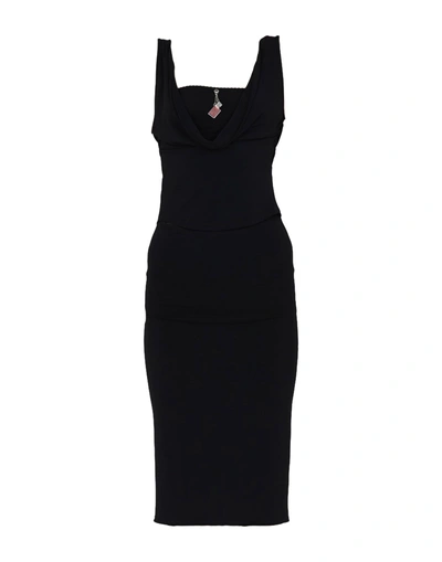 Shop Roberto Cavalli 3/4 Length Dresses In Black