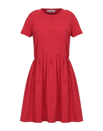 Shop Valentino Garavani Woman Mini Dress Red Size L Viscose, Polyester