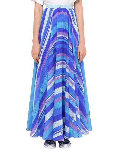 Shop Emilio Pucci Long Skirts In Blue