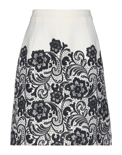 Shop Dolce & Gabbana Knee Length Skirt In Ivory