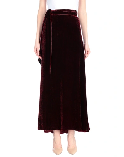 Shop Wandering Long Skirts In Maroon