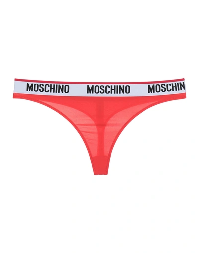 Shop Moschino Thongs In Red