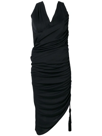 Shop Lanvin Ruched Asymmetric Dress - Black